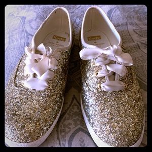 Kate Spade sparkly gold Keds